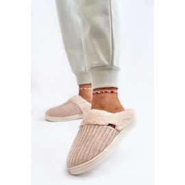 PA1 Pantofole Slip-On Isolate Da Donna Con Pelliccia Beige Leriss 2
