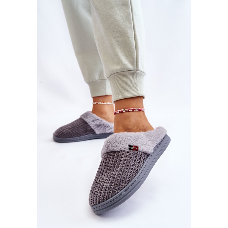 Pantofole Slip-On Isolate Da Donna Con Pelliccia Leriss Grigio 2