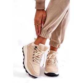 PA1 Calde scarpe da trekking da donna Trappers beige chiaro Otto 2
