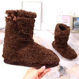 BM Pantofole da donna alte in pelliccia di pelliccia marrone Stella 1