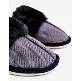 BM Calde pantofole da uomo nere Marcus nero grigio 2