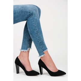 Yes Mile Décolleté In Pelle Scamosciata Con Un Palo Laccato nero 1