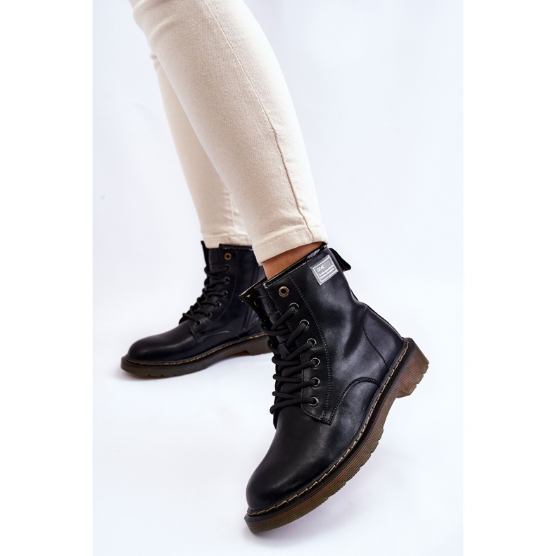 Stivali caldi in pelle da donna GOE II2N4053 neri nero 2