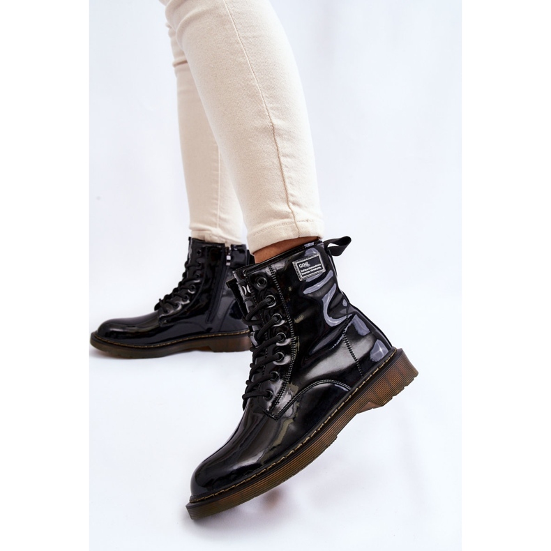 Stivali isolati laccati da donna GOE II2N4050 neri nero 2
