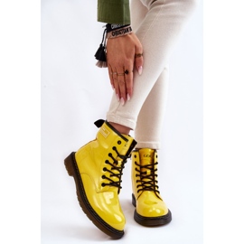 Stivali isolati laccati da donna GOE II2N4054 gialli giallo 1