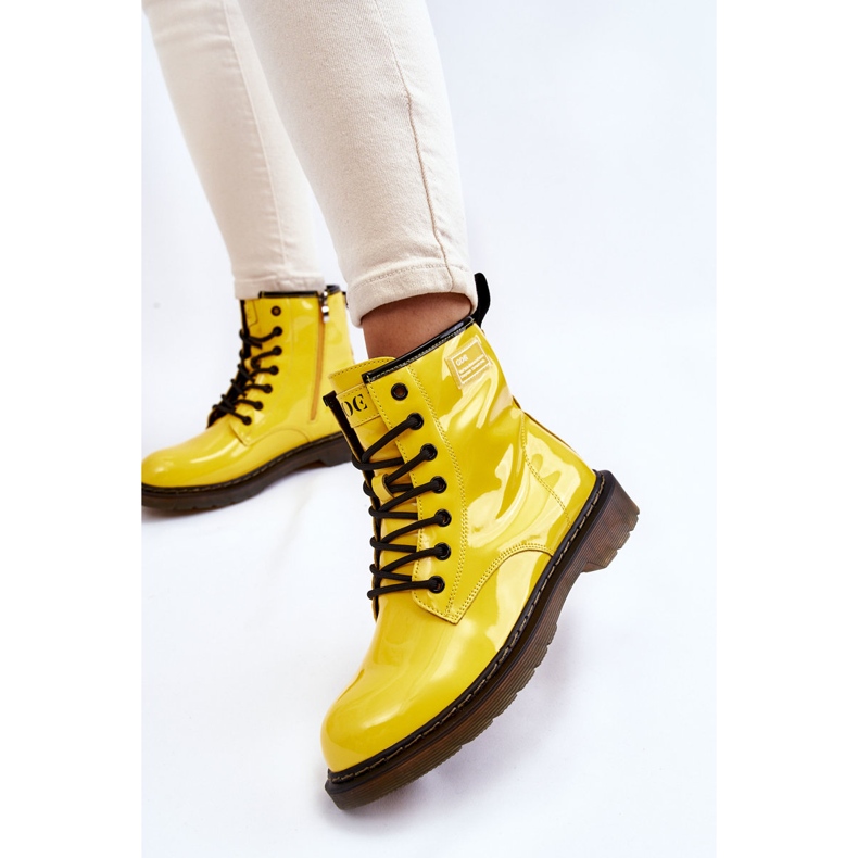 Stivali isolati laccati da donna GOE II2N4054 gialli giallo 2