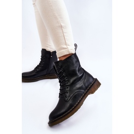 Stivali con cerniera in pelle da donna isolati GOE II2N4060 neri nero 2