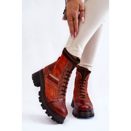 Stivali da donna in pelle con tacco piatto Maciejka 05624-08 Arancione-Marrone arancia 1