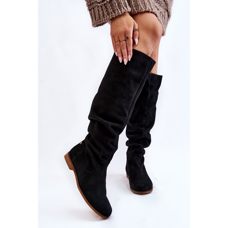Stivali Al Ginocchio Da Donna In Pelle Scamosciata Maciejka 05790-01 Neri nero 1