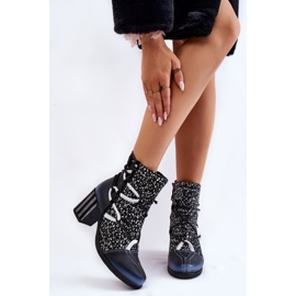 Tacchi alti in pelle da donna Maciejka 05605-01 Bianco e nero 1