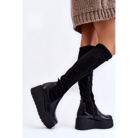 Stivali con zeppa da donna Laura Messi 2502 neri nero 2