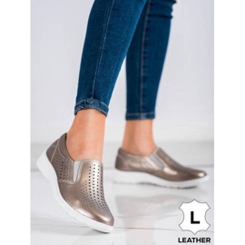 Kylie Scarpe in pelle dorata d'oro 2