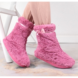 BM Pantofole da donna in pelliccia ad alto isolamento rosa Stella 5
