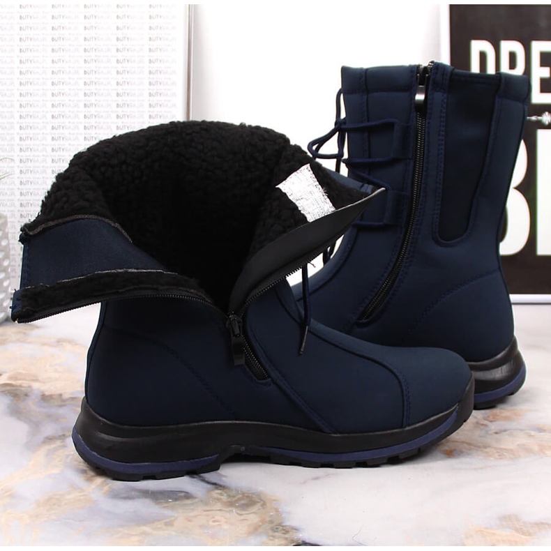 Stivali da neve impermeabili da donna, blu navy DK 1