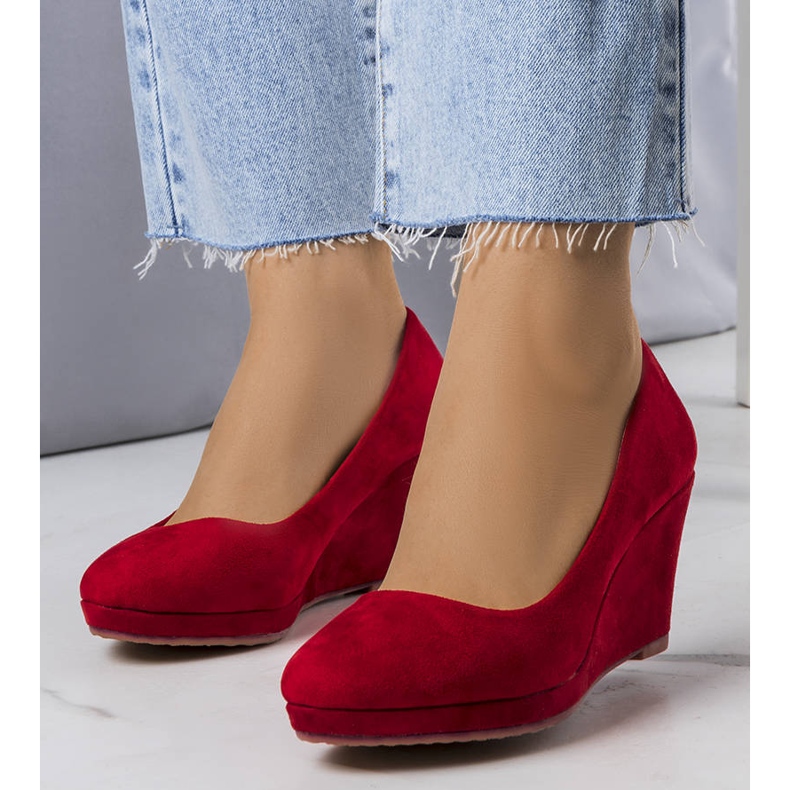 PA1 Décolleté con zeppa rosse di Reine rosso 1