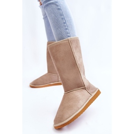BM Stivali Da Neve Alti In Pelle Scamosciata Da Donna Isolati Beige Reyma 2