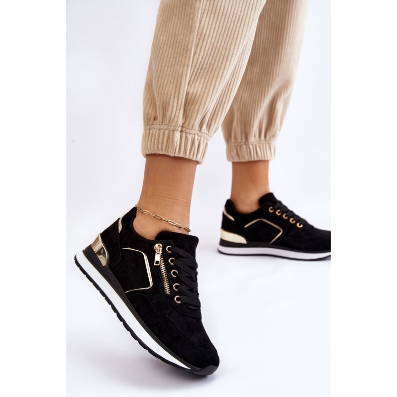 PG1 Scarpe da ginnastica con plateau in pelle scamosciata nera Riverside nero 2