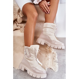 PM1 Stivali da neve caldi beige da donna con cerniera Marit 5