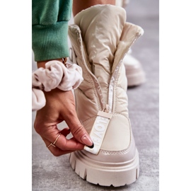 PM1 Stivali da neve caldi beige da donna con cerniera Marit 3