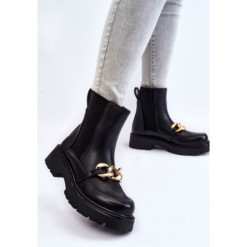 PG1 Stivali Caldi Da Donna Con Decorazione Frontale Black Tilda nero 2