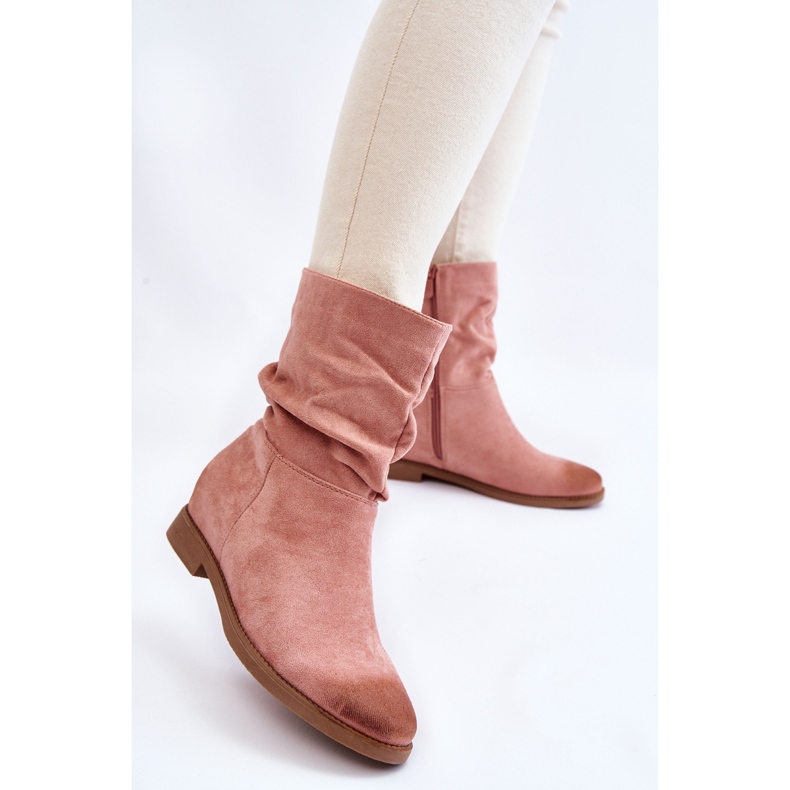 PG1 Stivali Alti Da Donna In Camoscio Rosa Venis 2