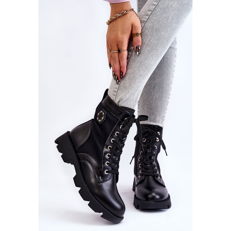 PG1 Stivali Trapper stringati da donna con riscaldamento Nomi nero 1