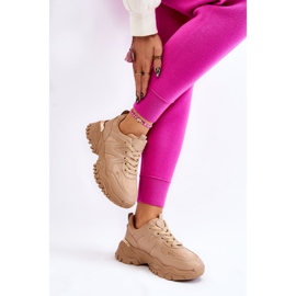 PG1 Scarpe Sportive Classiche Su Una Piattaforma Bowie Beige Scuro 2