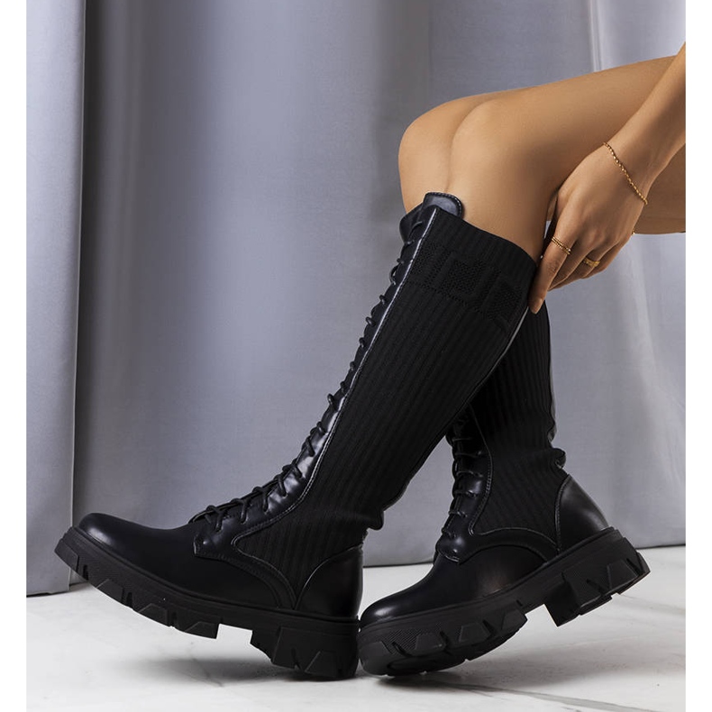 BM Stivali stringati neri di Montis nero 1