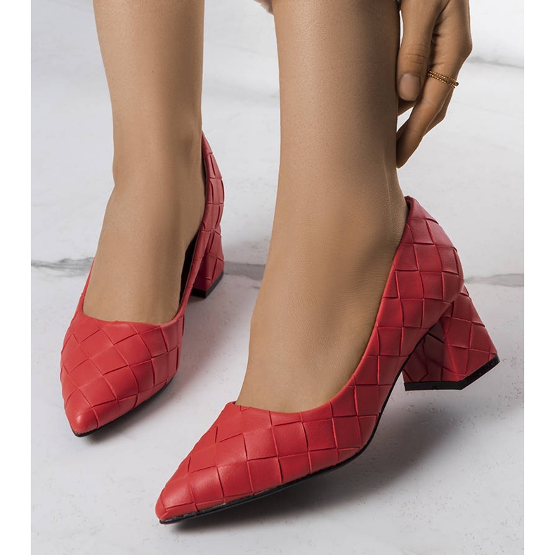 BM Décolleté rosse con tacco alto di Migne rosso 1