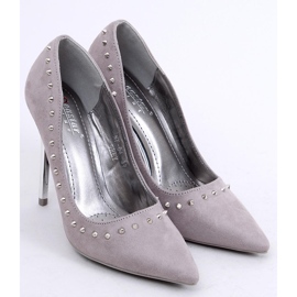 Tacchi in suede con borchie grigie nf-04p Grey grigio 1