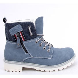 Blu GD-TL10 Stivali in legno blu da donna 1