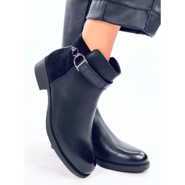 Stivaletti Chelsea da donna in pelle scamosciata e pieno fiore, Amil Black nero 2
