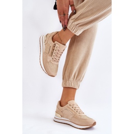 Adrea Scarpe Sportive Donna Con Cerniera Decorativa Beige 2