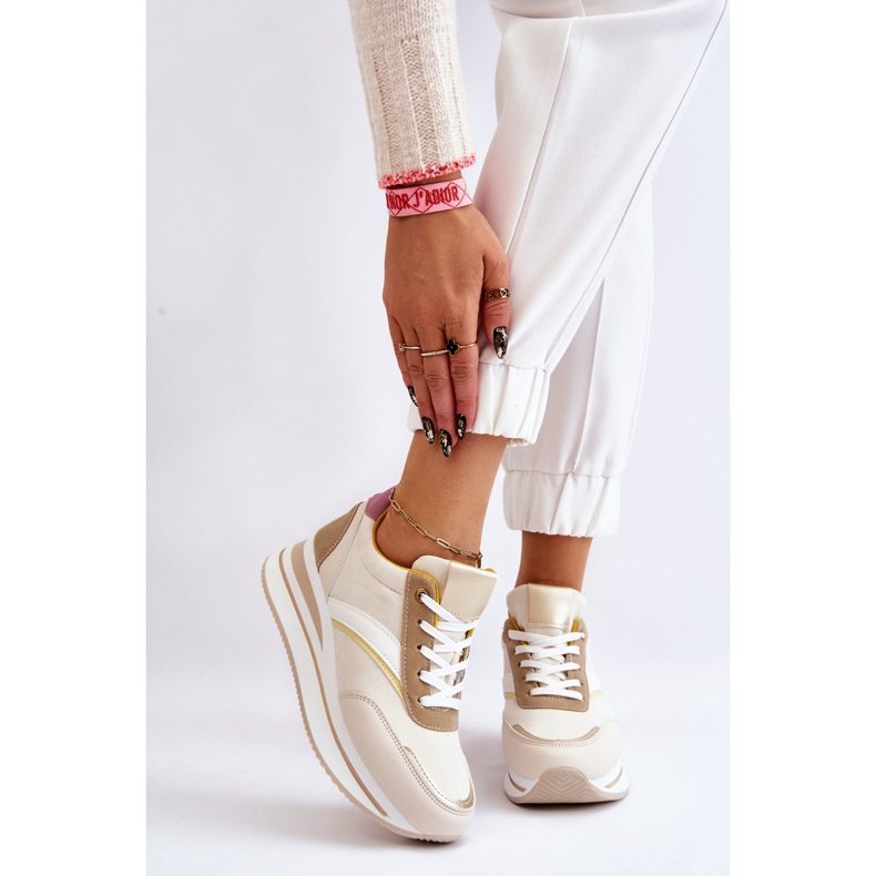 PG1 Sneakers con zeppa beige Hermain bianca 1
