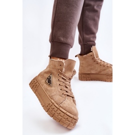 PM1 Scarpe da ginnastica alte in pelle scamosciata beige Evren 2