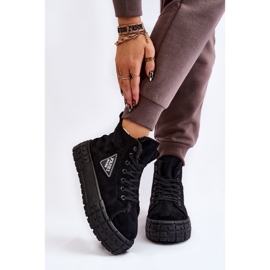 PM1 Scarpe da ginnastica alte in pelle scamosciata nere Evren nero 1