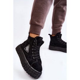 PM1 Scarpe da ginnastica alte in pelle scamosciata nere Evren nero 2