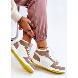 BM Scarpe Sportive Sneakers Alte Donna Bianche e Beige Rumor bianca 1