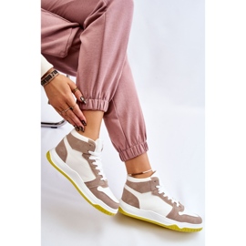BM Scarpe Sportive Sneakers Alte Donna Bianche e Beige Rumor bianca 2