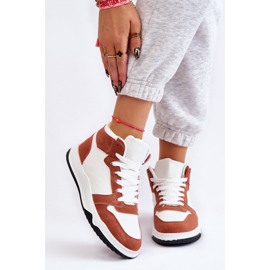 BM Scarpe Sportive Donna Alte Sneakers White Camel Rumor bianca marrone 1