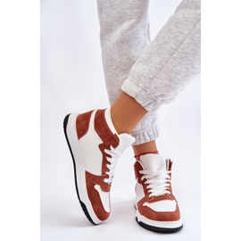 BM Scarpe Sportive Donna Alte Sneakers White Camel Rumor bianca marrone 2