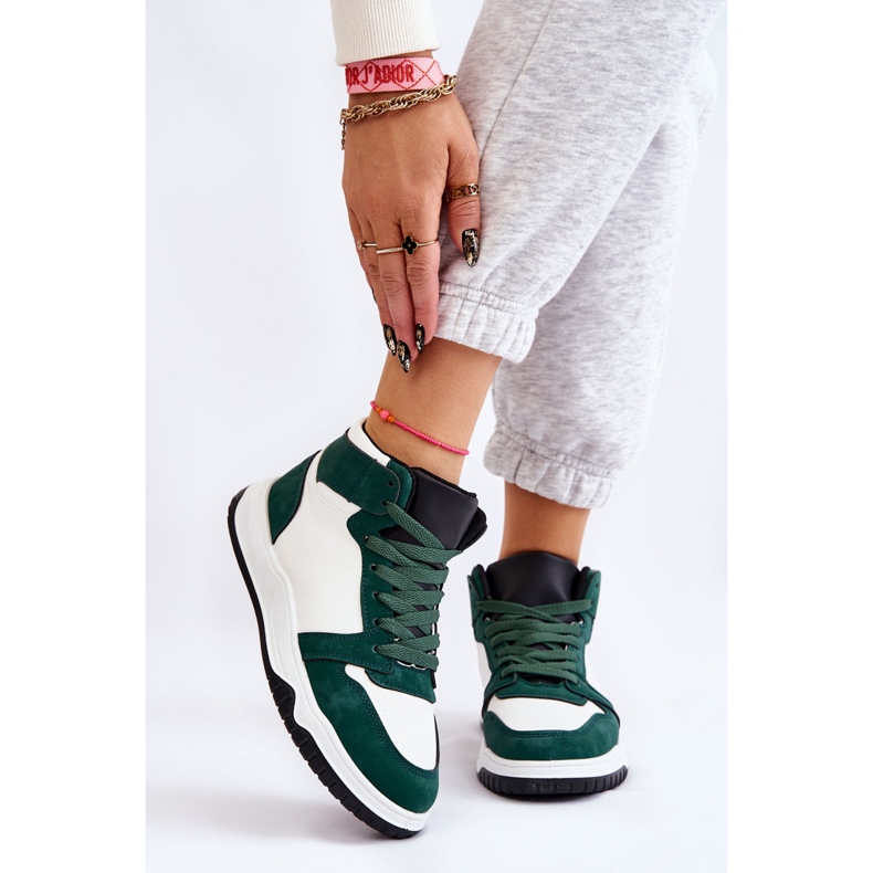 BM Scarpe Sportive Sneakers Alte Donna Bianco-Verde Rumor bianca 1