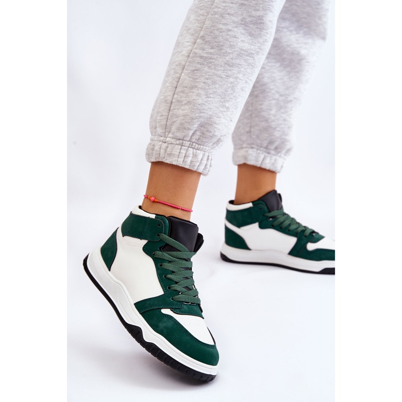 BM Scarpe Sportive Sneakers Alte Donna Bianco-Verde Rumor 2