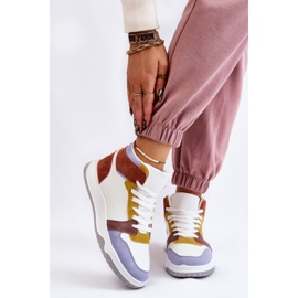BM Scarpe Sportive Donna Alte Sneakers Multicolor Rumor bianco viola multicolore 1
