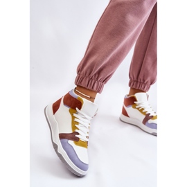 BM Scarpe Sportive Donna Alte Sneakers Multicolor Rumor bianco viola multicolore 2