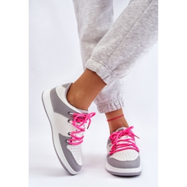 Scarpe da ginnastica classiche con doppio laccio da donna Jella bianco-grigio 2