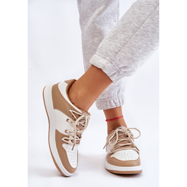 BM Scarpe da ginnastica classiche con doppio laccio da donna Jella bianco-beige 2