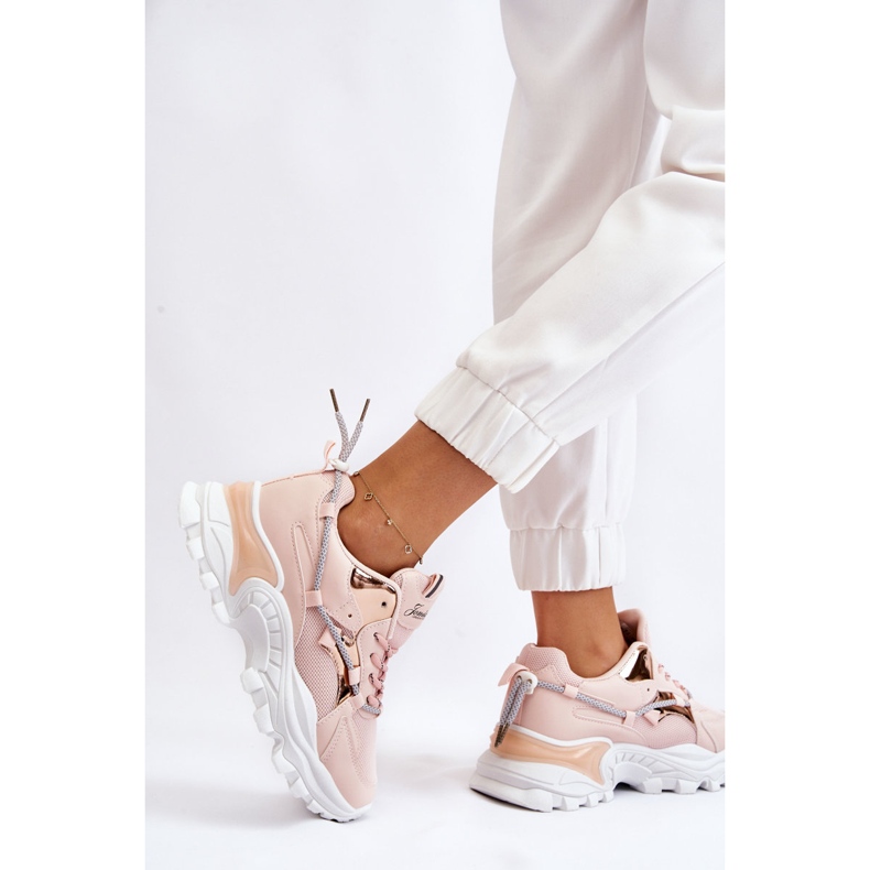 PA1 Scarpe Sportive Da Donna Allacciate Con Plateau Rosa Minea 2
