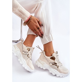 PA1 Scarpe Sportive Da Donna Stringate Sulla Piattaforma Beige Minea 1