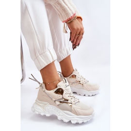 PA1 Scarpe Sportive Da Donna Stringate Sulla Piattaforma Beige Minea 2